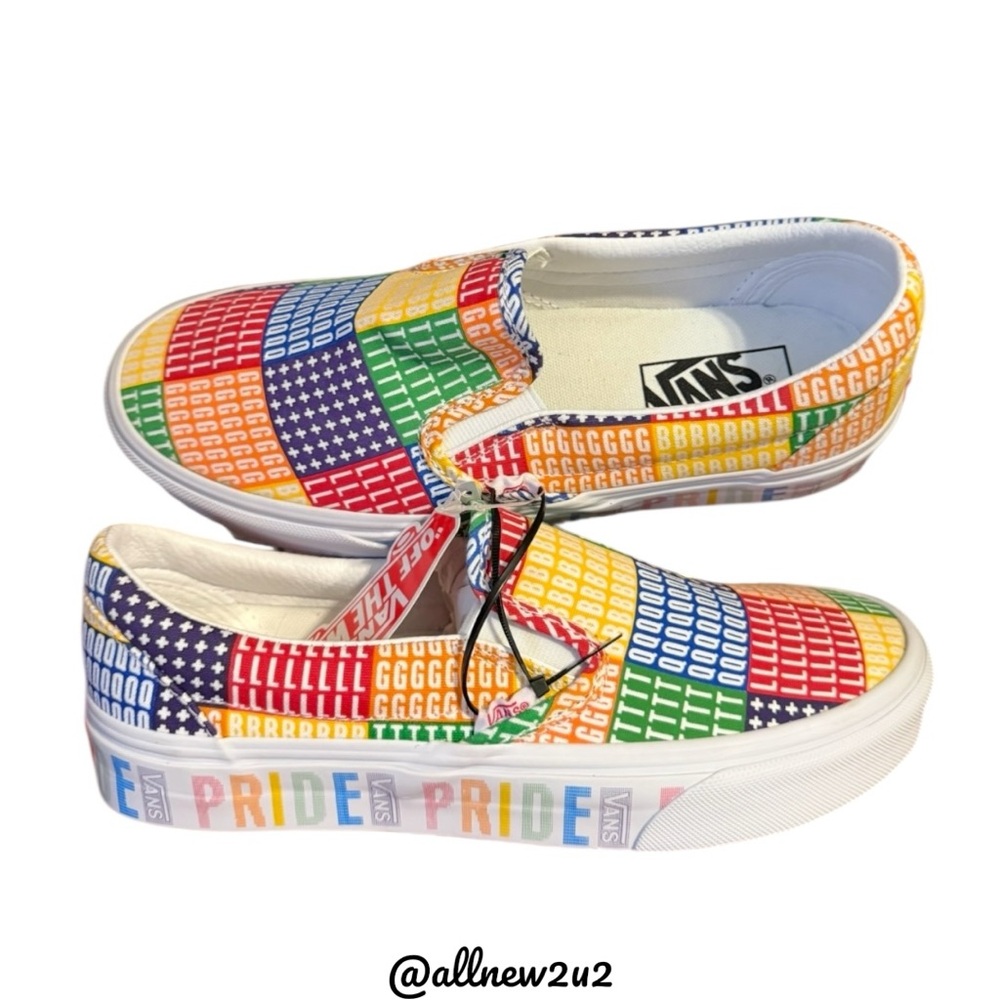 Van's Rainbow Pride Slip on Shoes New with Tags Gorgeous! LQBTQ+ MultiHP - Picture 8 of 15